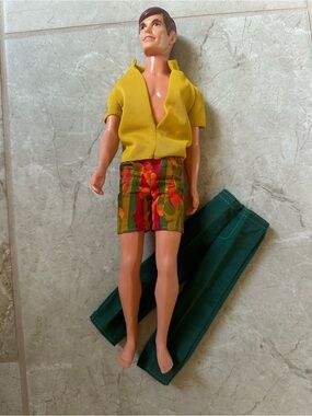 1968 Good Lookin’ Ken doll #1124 Mexico swim trunks v neck shirt green pants set